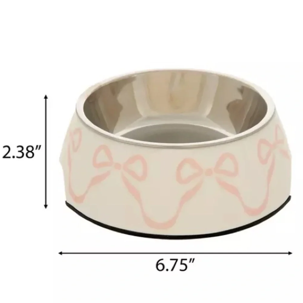 Pink Bow Stainless Steel Bowl